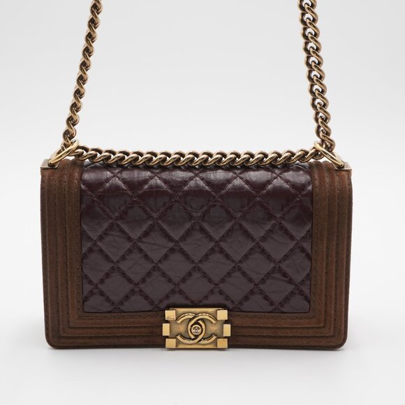 Pre-Owned Chanel Paris–Edinburgh Boy Flap Bag – Brown Leather & Suede - Picture 1 of 7